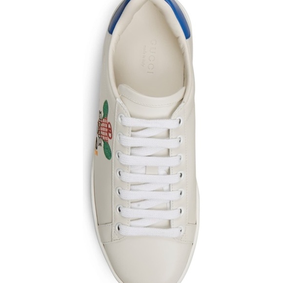 New Authentic GUCCI New Ace Embroidered Tennis Sneaker - Picture 4 of 12